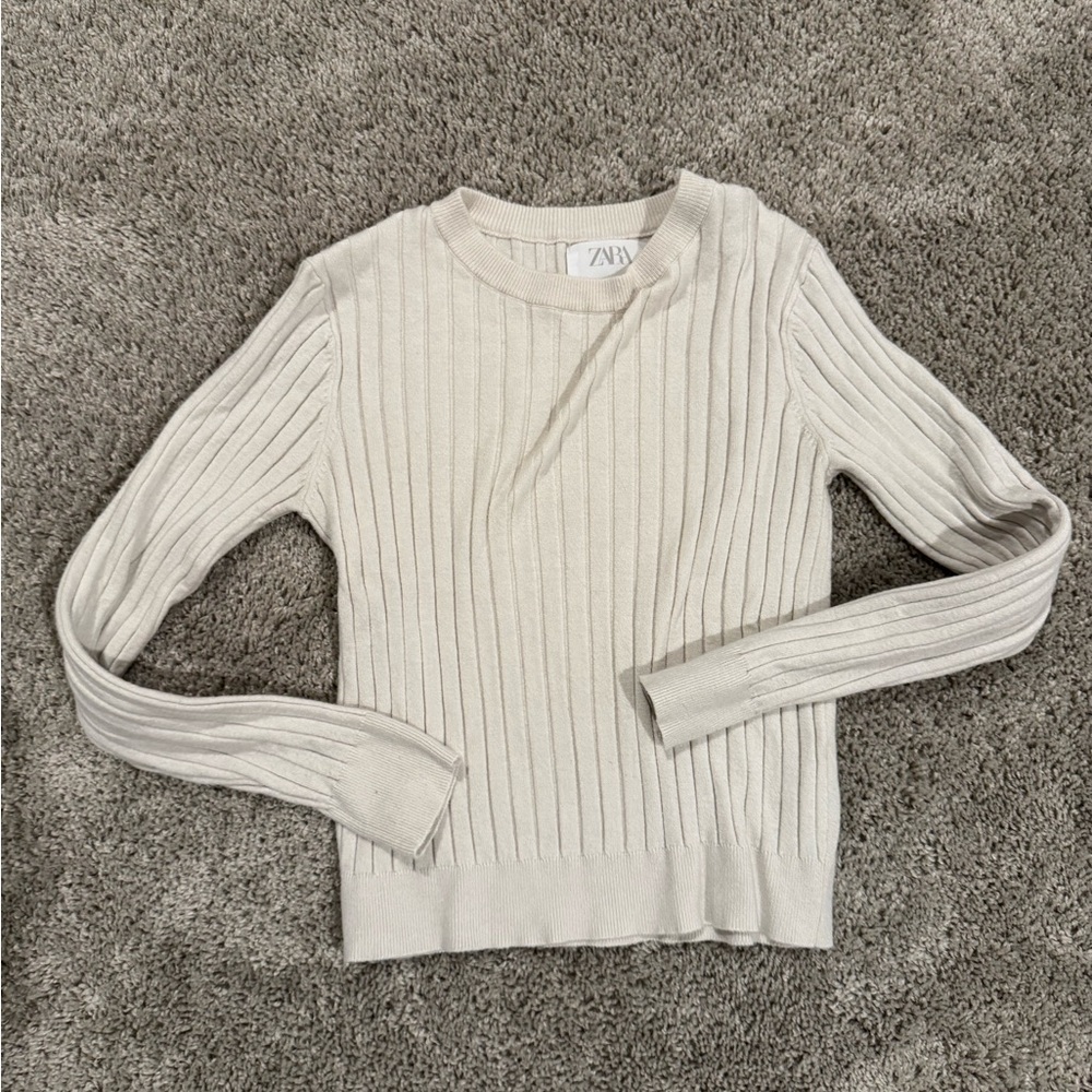 ZARA Kids White knit sweater
